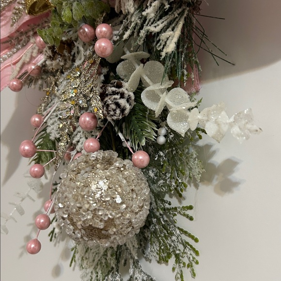 Elegant Pink Holiday Door Swag - Picture 10 of 13